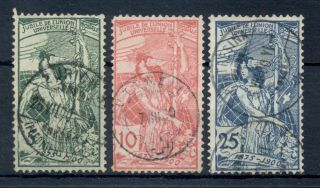Switzerland 1900 Compl.  Set 3 Stamps 25th Upu Anniversary - Mi.  No 71 - 73