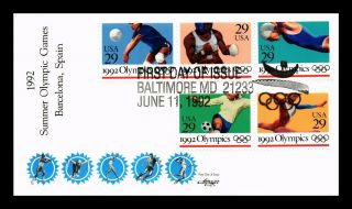 Dr Jim Stamps Us Summer Olympic Games Combo First Day Cover Scott 2637 - 41