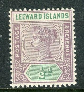 Leeward Islands; 1890 Early Classic Qv Issue Hinged 1/2d.  Value