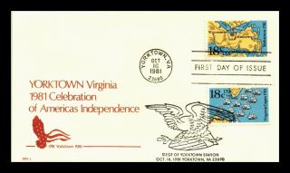 Us Cover Siege Of Yorktown Station American Revolution Fdc Combo