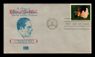 Us Cover George Gershwin American Composer Performing Arts Fdc Kolor Kover