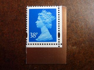 Gb Qeii 38p Ultramarine Perf 14 Machin Stamp S.  G.  Y1707a Unmounted (mnh)