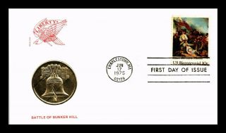 Dr Jim Stamps Us Battle Of Bunker Hill Medallion Cachet First Day Cover