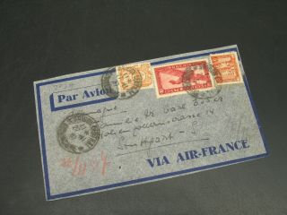 French Indo China 1937 Airmail Cover Front Only To Germany 2737