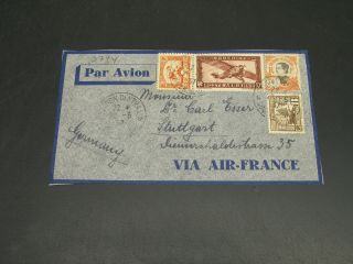 French Indo China 1937 Airmail Cover Front Only To Germany 2734 - 1