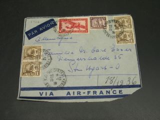 French Indo China 1936 Airmail Cover Front Only To Germany 2736