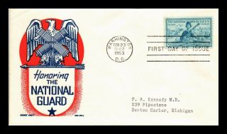 Dr Jim Stamps Us National Guard First Day Cover Scott 1017 Cachet Craft