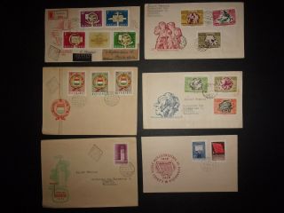 6 Hungary To Netherlands & Holland Fdc Magyar Posta 1958 Id 1380