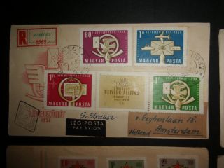 6 Hungary to Netherlands & Holland FDC Magyar posta 1958 ID 1380 2