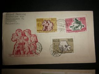 6 Hungary to Netherlands & Holland FDC Magyar posta 1958 ID 1380 3