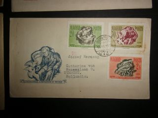 6 Hungary to Netherlands & Holland FDC Magyar posta 1958 ID 1380 5