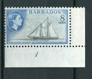Barbados Qeii 1953 - 61 8c Sg295 Mnh Corner Plate Margined