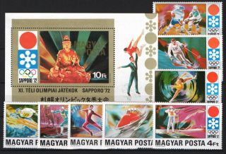 Two In One - Hungary 1971.  Olimpic Games Sapporo Set,  Sheet Garniture Mnh