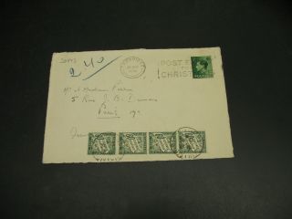 Uk 1936 Postage Due Cover Front Only To France 30543
