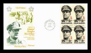 Dr Jim Stamps Us General Douglas Macarthur First Day Cover Block Fleetwood