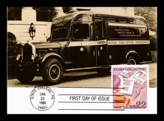 Us Postcard Stamp Collecting Post Office Philatelic Truck Fdc Continental Size