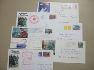 Six France Postal Stationery Envelopes:special Cancellation,  Slogan