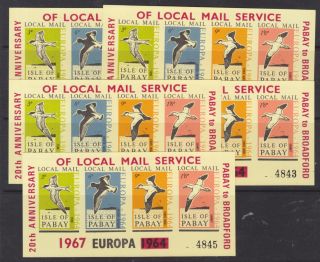 5 X Pabay 1967 Europa,  Birds,  Various,  4 Values Minisheets Imperf,  Unm / Mnh