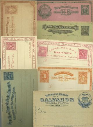 El Salvador Early Postal Stationery Lot 9