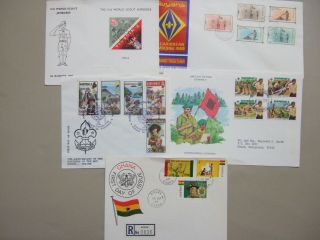 Five Scouting Fdc With Complete Sets.  One Registered,  One Ss