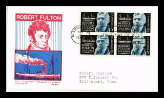 Dr Jim Stamps Us Robert Fulton First Day Cover Scott 1270 Block Cachet Craft