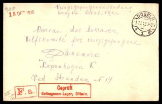 Germany Dobeln November 1 1915 Franked Cover To Copenhagen Denmark Arrival