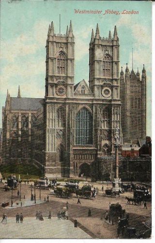 Antique Postcard London Westminster Abbey London Posted 1919 To Napoli Italy