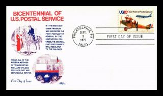 Dr Jim Stamps Us Airplane Postal Service Bicentennial Bazaar First Day Cover