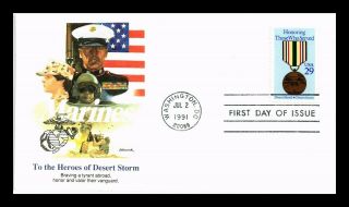 Dr Jim Stamps Us Marines Heroes Of Desert Storm Service Medal Fdc Cover