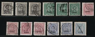 Portugal - 1884 - 87 Azores D Luis I - Short Set With Varieties -