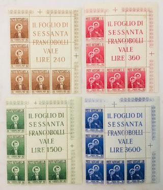 Vatican Stamps - Sc Cat 219 - 222 Mnh Og (bl - 5)