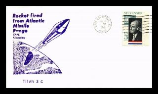 Dr Jim Stamps Us Titan 3c Rocket Fired Space Event Cover Cape Canaveral 1966