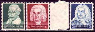 Third Reich 1935 Famous Composers Stamp Set