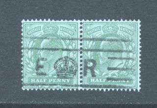 Gb Kevii 1/2d Pair With E Crown R Postmark,  Fine