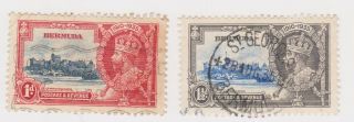 (k163 - 56) 1935 Bermuda 1d & 1 1/2d Silver Jubilee (bf)