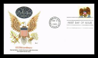 Us Cover Eagle Shield 25c Experimental Issue Fdc Fleetwood Cachet