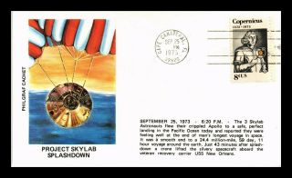 Us Cover Project Skylab Splashdown Space 1973 Philgraf Cachet