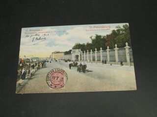 Russia 1910 Spb Picture Postcard To Belgium Congo 520