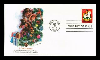 Us Cover Christmas Children Toys Rocking Horse Fdc Fleetwood Cachet