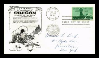Dr Jim Stamps Us Oregon Trail Statehood Centennial Aristocrat Fdc Cover