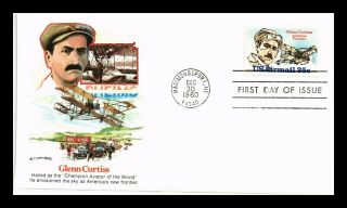 Dr Jim Stamps Us Glenn Curtiss Air Mail First Day Cover Scott C100 Fleetwood