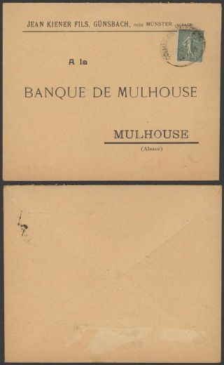France 1919 - Cover Munster To Mulhouse - German Railroad Tpo D80