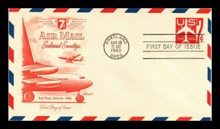 Dr Jim Stamps Us 7c Embossed Air Mail Postal Stationery Cover Artmaster