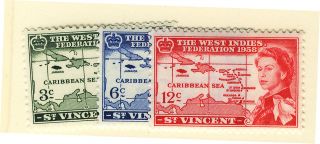 St Vincent 1958 Caribbean Federation Mnh