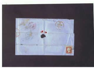 Gb 1855 Queen Victoria 1d Penny Red Stars On Large Piece Castle Pollard Postmark