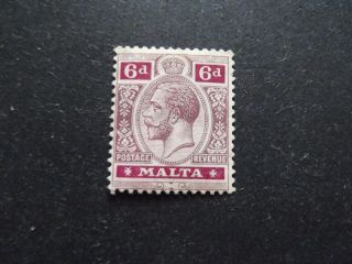Malta - George V 1918 Six Pence Mounted