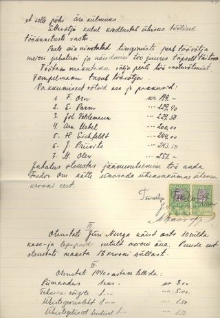 Estonia Old Document With Revenue Stamps 905