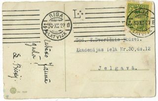Latvia.  Postcard Mushrooms Sent Riga 30.  12.  1927