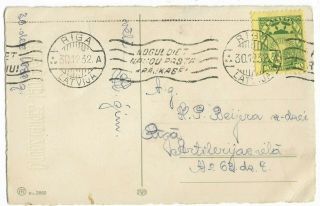 Latvia.  Postcard Mushrooms Sent Riga 30.  12.  1932