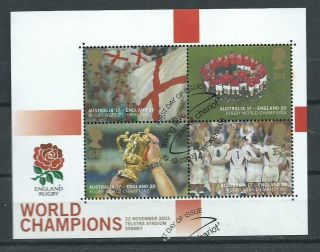Gb 2003 - Rugby World Cup Winners - Mini Sheet - Very Fine
